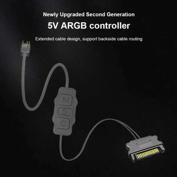 ARGB 5V 3-Pin to SATA Interface Mini RGB Controller Cable for PC