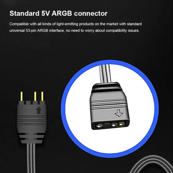 ARGB 5V 3-Pin to SATA Interface Mini RGB Controller Cable for PC