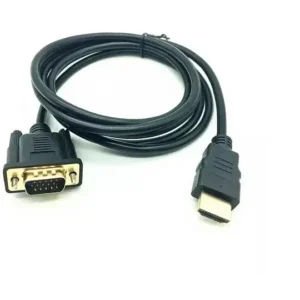 HDMI to VGA Cable 1.5 Meter Black PVC for Computer, Monitor & Projector