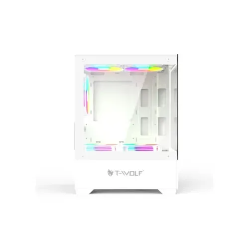 T-WOLF Ice Cooler X5 ARGB M-ATX Mid Tower Gaming Casing White