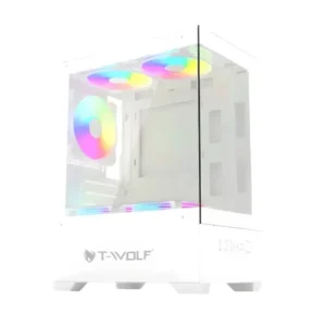 T-WOLF Ice Cooler X5 ARGB M-ATX Mid Tower Gaming Casing White